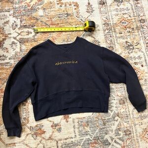 Abercrombie & Fitch Navy Sweatshirt with Gold Logo Tag